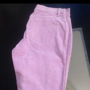 Lavender colored corduroy pants